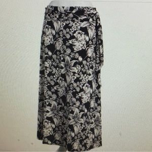 NY Collection Petite Floral Printed Maxi Skirt with Sash Waist Tie Sz PXL NWT